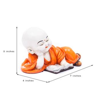 Polyresin Resting Buddha(Orange) 2