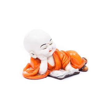 Polyresin Resting Buddha(Orange) 3