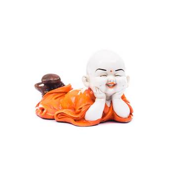 Polyresin Resting Buddha(Orange) 1