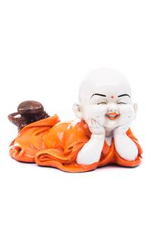 Polyresin Resting Buddha(Orange)