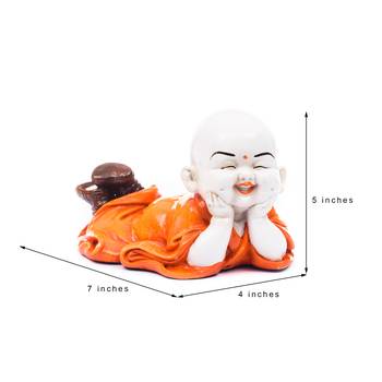 Polyresin Resting Buddha(Orange) 2