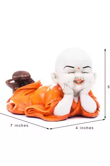 Polyresin Resting Buddha(Orange)
