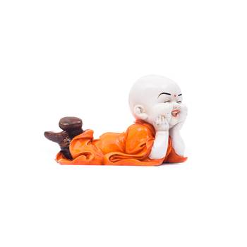 Polyresin Resting Buddha(Orange) 3