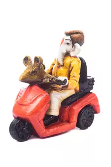 ganesh on scooter figurine