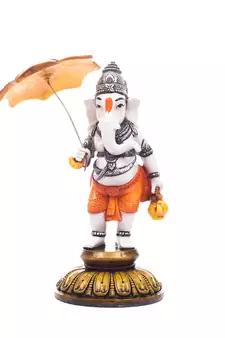 E Craft India Decorative Ganesha Figurine - Marble Finish, Multicolor, 8  4  4 in