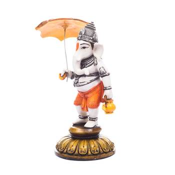 E Craft India Decorative Ganesha Figurine - Marble Finish, Multicolor, 8  4  4 in 3