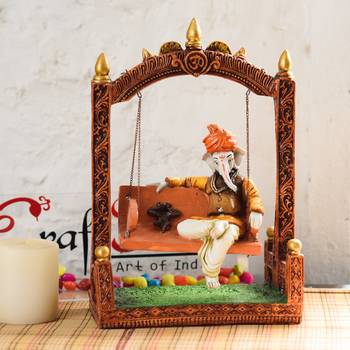 ecraftindia multicolor ganesha figurine for home decor - 12 inch 1