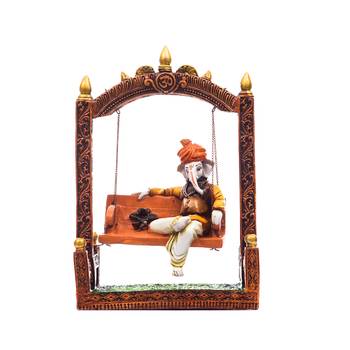 ecraftindia multicolor ganesha figurine for home decor - 12 inch 2