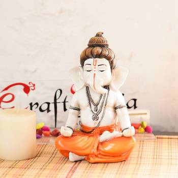 E Craft India Ganesha Statue Marble Multicolor 6 Inch 1