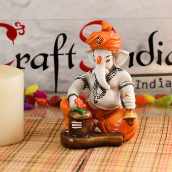 e craft india lord ganesha shiv pooja decorative multicolor showpiece 6 inch 1