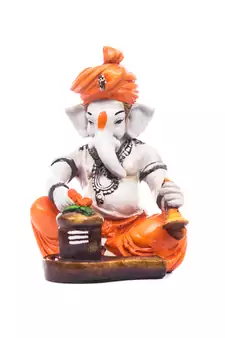 e craft india lord ganesha shiv pooja decorative multicolor showpiece 6 inch