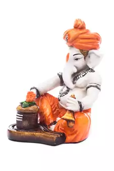 e craft india lord ganesha shiv pooja decorative multicolor showpiece 6 inch
