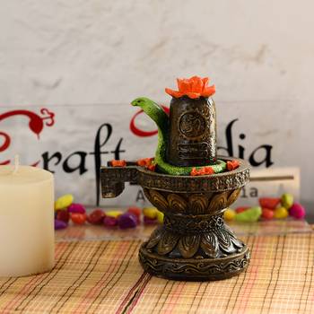 6.5 Inch Black Marble Shiva Shivling Showpiece 1