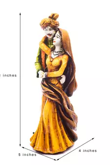 Handicraft Showpiece Home Decor Rajasthani Man and Women Statue Decorative Gift