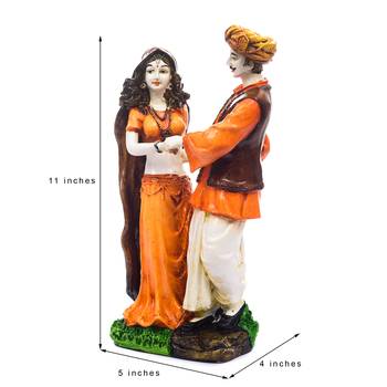 Handicraft Showpiece Home Decor Rajasthani Man and Women Statue Decorative Gift 2