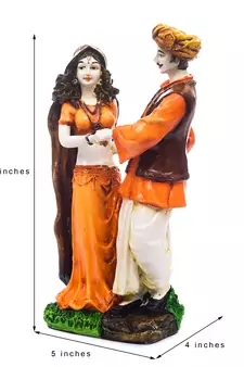 Handicraft Showpiece Home Decor Rajasthani Man and Women Statue Decorative Gift