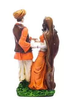Handicraft Showpiece Home Decor Rajasthani Man and Women Statue Decorative Gift