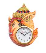 Analog Wall Clock        (Orange, With Glass)