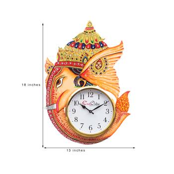 Analog Wall Clock        (Orange, With Glass) 3
