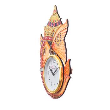Analog Wall Clock        (Orange, With Glass) 4