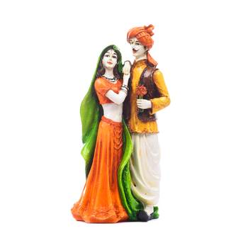 Handicraft Showpiece Home Decor Rajasthani Man and Women Statue Decorative Gift 1