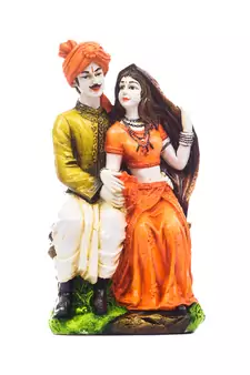 Handicraft Showpiece Home Decor Rajasthani Man and Women Statue Decorative Gift