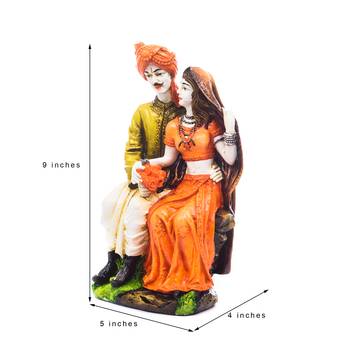 Handicraft Showpiece Home Decor Rajasthani Man and Women Statue Decorative Gift 2
