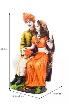 Handicraft Showpiece Home Decor Rajasthani Man and Women Statue Decorative Gift