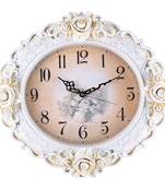 White Premium Designer Floral Wall Clock( 47 cm X 43 cm)