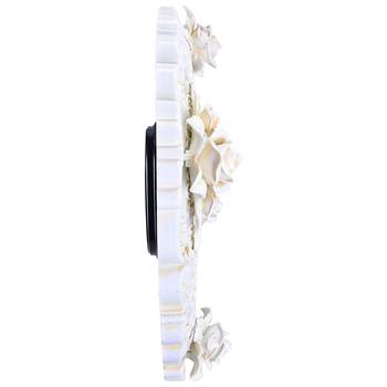 White Premium Designer Floral Wall Clock( 47 cm X 43 cm) 4