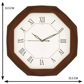 Rosewood Octangle wooden analog wall clock(33.5 cm x 33.5 cm) 3
