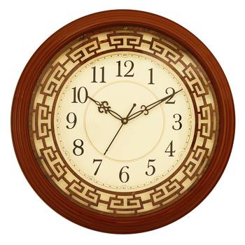 Brown round wooden analog wall clock(38 cm x 38 cm) 1