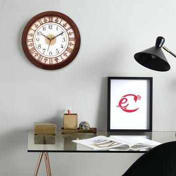 Cola Brown round wooden analog wall clock(33 cm x 33 cm) 2