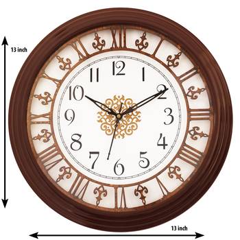 Cola Brown round wooden analog wall clock(33 cm x 33 cm) 3