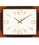 Rosewood rectangle wooden analog wall clock(33 cm x 40.5 cm)