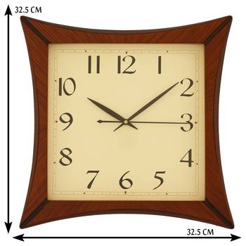 Brown square wooden analog wall clock(32.5 cm x 32.5 cm) 3