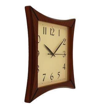 Brown square wooden analog wall clock(32.5 cm x 32.5 cm) 4