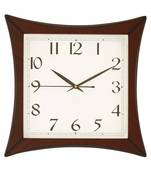 Cola Brown square wooden analog wall clock(32.5 cm x 32.5 cm)