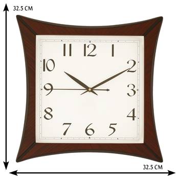 Cola Brown square wooden analog wall clock(32.5 cm x 32.5 cm) 3