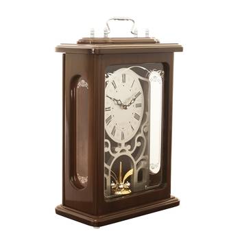 Brown Wooden Roman Numeral Premium Table Clock (14*9.5 Inches) 3
