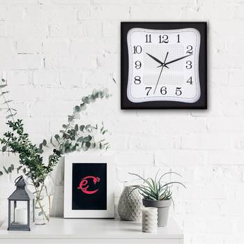 Black square wooden analog wall clock(28 cm x 28 cm) 2