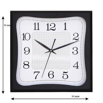 Black square wooden analog wall clock(28 cm x 28 cm) 3