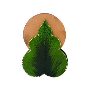 Floral Design Wooden Tea Coasters(Set of 6) 4