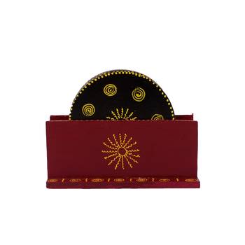 Decorative Wooden Tea Coasters(Set of 6) 3