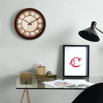 Cola Brown round wooden analog wall clock(38 cm x 38 cm) 2
