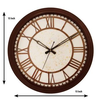Cola Brown round wooden analog wall clock(38 cm x 38 cm) 3
