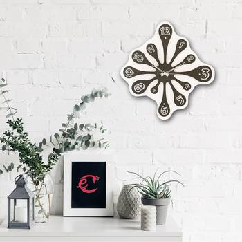 Black vertical wooden analog wall clock(51.5 cm x 49.5 cm) 2