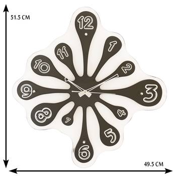Black vertical wooden analog wall clock(51.5 cm x 49.5 cm) 3