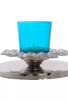 Fancy Flower Shape Crystal Tea Light Holder