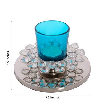 Fancy Flower Shape Crystal Tea Light Holder 3